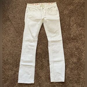 Women’s Rock Revival Heather Straight leg white denim jeans sz 31